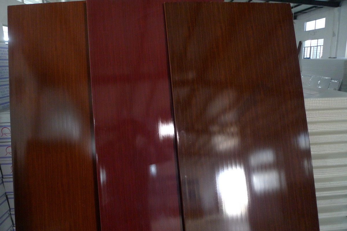Wooden Color PVC Door Panel Both Side Glossy Printing 66CM Width